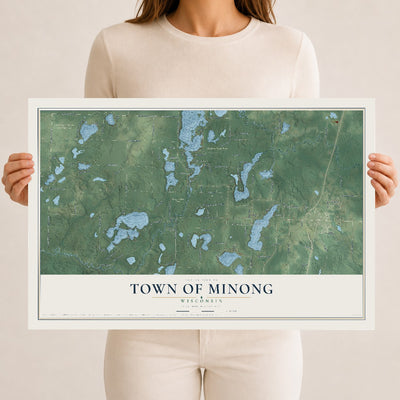 Map of the Town of Minong, Wisconsin, 12 x 18 inch unframed archival matte print