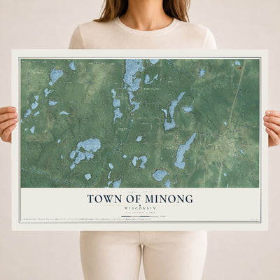 Map of the Town of Minong, Wisconsin, 18 x 24 inch unframed archival matte print