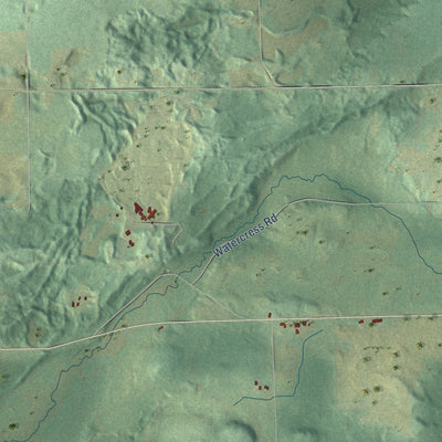 Second close-up of the map of Mitchell, Wisconsin print showing more streets and buildings