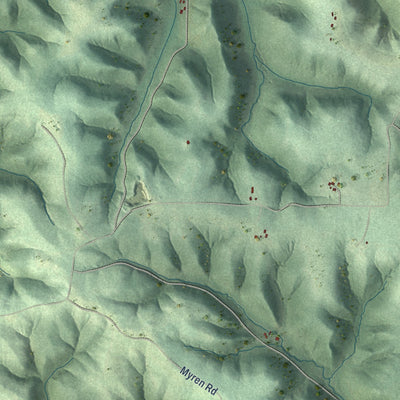 Second close-up of the map of Modena, Wisconsin print showing more streets and buildings