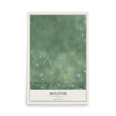 Map of Molitor, Wisconsin, 12 x 18 inch unframed archival matte print