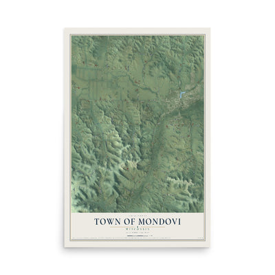 Map of the Town of Mondovi, Wisconsin, 12 x 18 inch unframed archival matte print