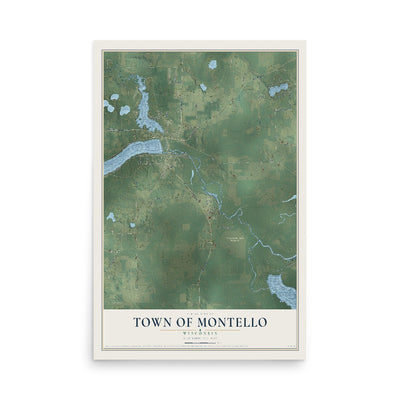 Map of the Town of Montello, Wisconsin, 12 x 18 inch unframed archival matte print