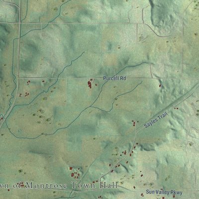 Second close-up of the map of Montrose, Wisconsin print showing more streets and buildings