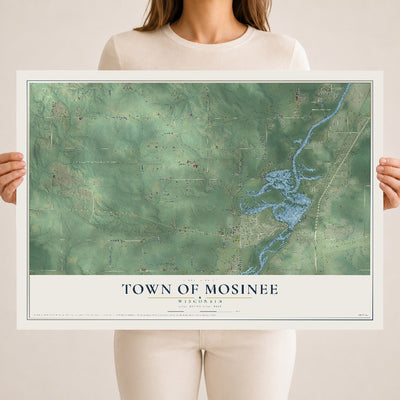 Map of the Town of Mosinee, Wisconsin, 18 x 24 inch unframed archival matte print