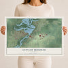 Map of Mosinee, Wisconsin, 12 x 18 inch unframed archival matte print