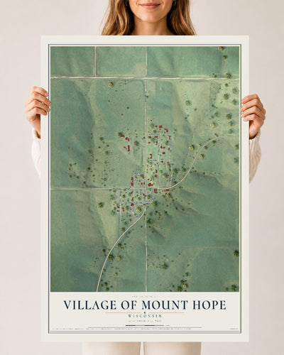 Map of Mount Hope, Wisconsin, 24 x 36 inch unframed archival matte print
