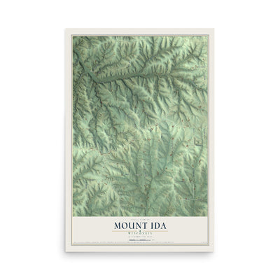 Map of Mount Ida, Wisconsin, 12 x 18 inch unframed archival matte print