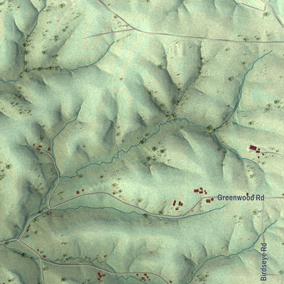 Close-up of the map of Mount Ida, Wisconsin print showing street and building detail