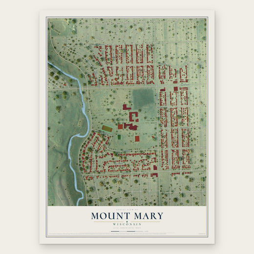 Mount Mary, Wisconsin map print, the full design