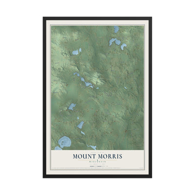Map of Mount Morris, Wisconsin, 12 x 18 inch print in a black wood frame