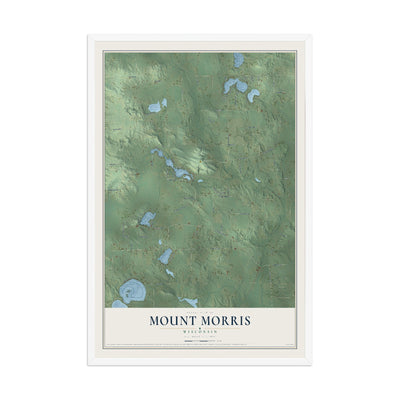Map of Mount Morris, Wisconsin, 12 x 18 inch print in a white wood frame