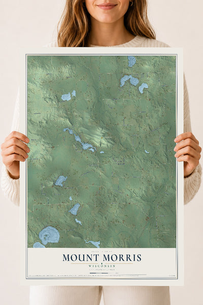 Map of Mount Morris, Wisconsin, 18 x 24 inch unframed archival matte print