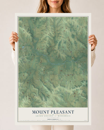 Map of Mount Pleasant, Green County, Wisconsin, 24 x 36 inch unframed archival matte print
