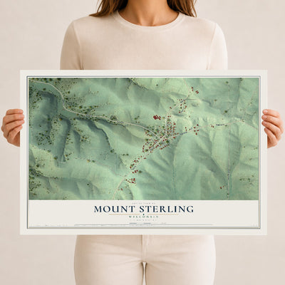 Map of Mount Sterling, Wisconsin, 12 x 18 inch unframed archival matte print
