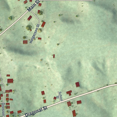 Second close-up of the map of Mount Sterling, Wisconsin print showing more streets and buildings