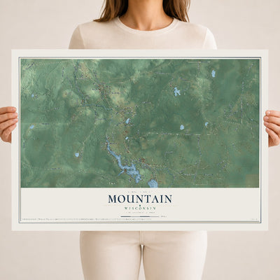 Map of Mountain, Wisconsin, 18 x 24 inch unframed archival matte print