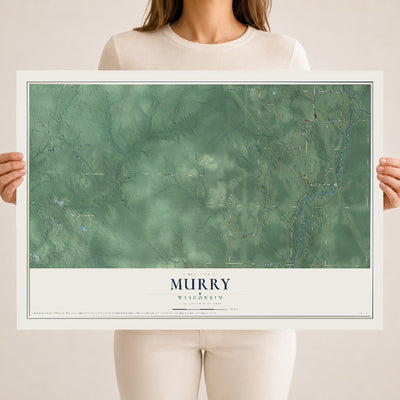 Map of Murry, Wisconsin, 18 x 24 inch unframed archival matte print