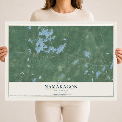 Map of Namakagon, Wisconsin, 18 x 24 inch unframed archival matte print