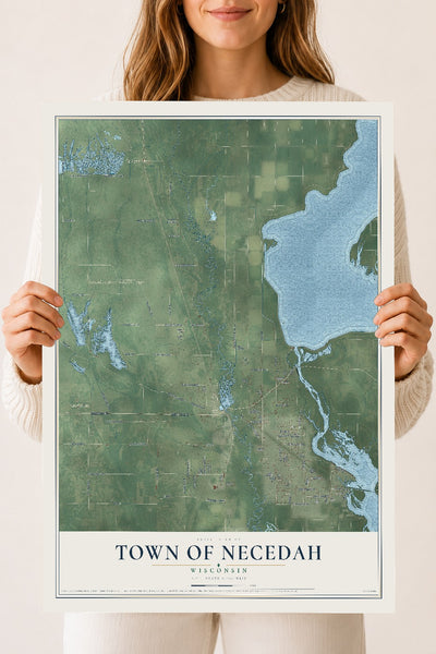 Map of the Town of Necedah, Wisconsin, 18 x 24 inch unframed archival matte print