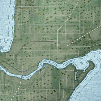 Close-up of the map of the Town of Neenah, Wisconsin print showing street and building detail