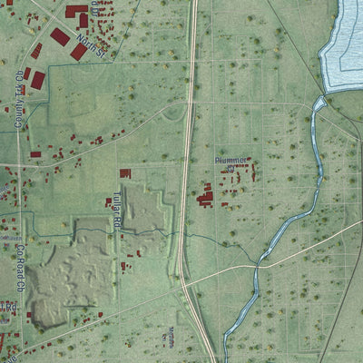 Second close-up of the map of the Town of Neenah, Wisconsin print showing more streets and buildings