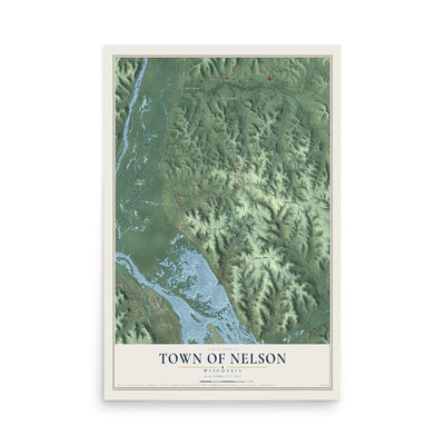 Map of the Town of Nelson, Wisconsin, 12 x 18 inch unframed archival matte print