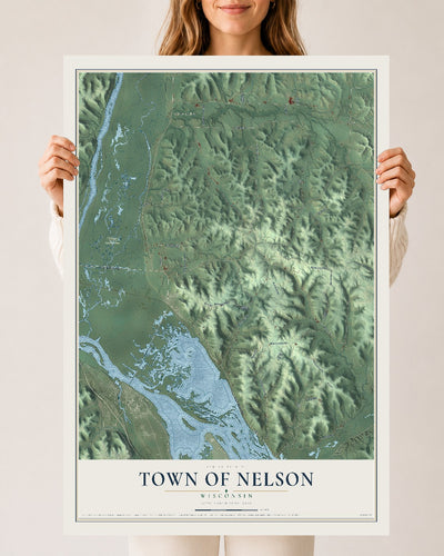 Map of the Town of Nelson, Wisconsin, 24 x 36 inch unframed archival matte print