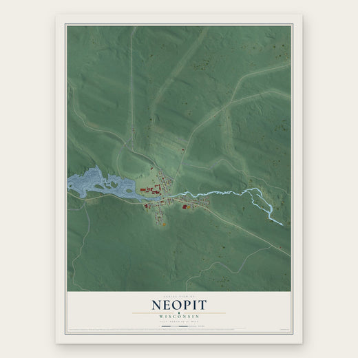 Neopit, Wisconsin map print, the full design