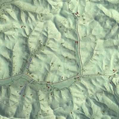 Second close-up of the map of North Bend, Wisconsin print showing more streets and buildings