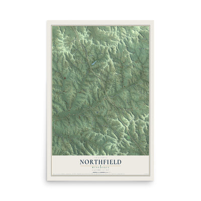 Map of Northfield, Wisconsin, 12 x 18 inch unframed archival matte print