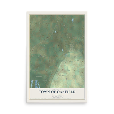 Map of the Town of Oakfield, Wisconsin, 12 x 18 inch unframed archival matte print
