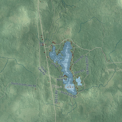 Second close-up of the map of Oma, Wisconsin print showing more streets and buildings