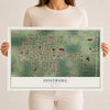 Map of Oostburg, Wisconsin, 12 x 18 inch unframed archival matte print