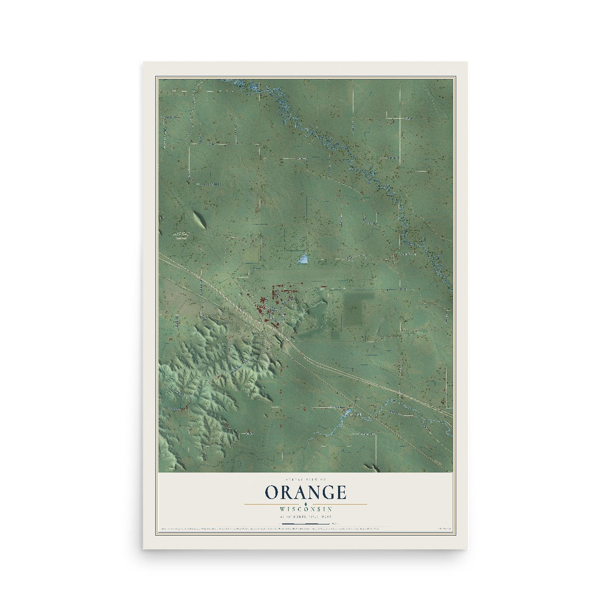 Map of Orange, Wisconsin, 12 x 18 inch unframed archival matte print