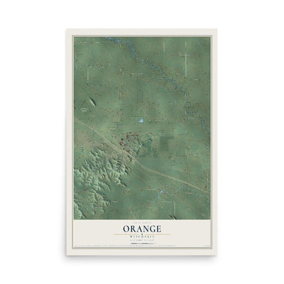 Map of Orange, Wisconsin, 12 x 18 inch unframed archival matte print