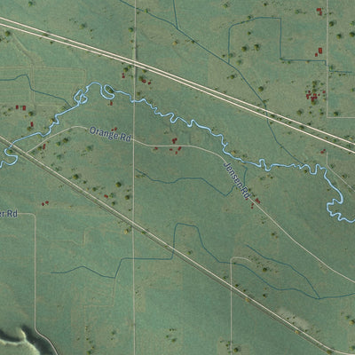 Second close-up of the map of Orange, Wisconsin print showing more streets and buildings