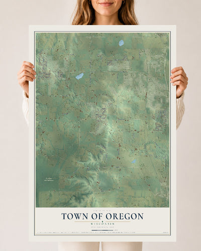 Map of the Town of Oregon, Wisconsin, 24 x 36 inch unframed archival matte print