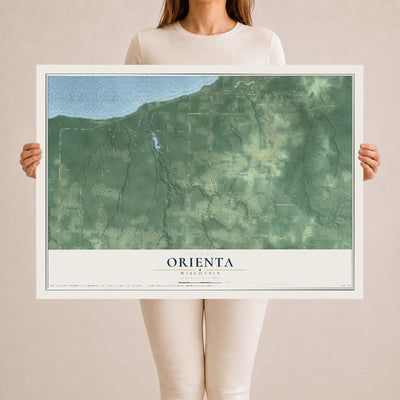 Map of Orienta, Wisconsin, 24 x 36 inch unframed archival matte print