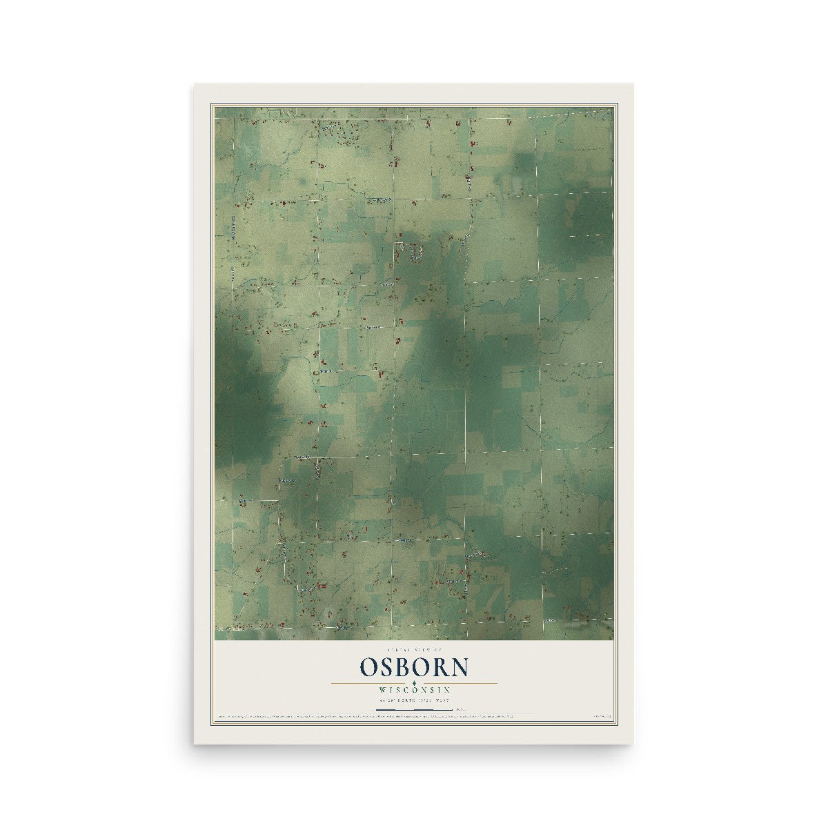 Map of Osborn, Wisconsin, 12 x 18 inch unframed archival matte print
