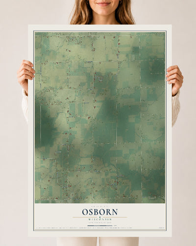 Map of Osborn, Wisconsin, 24 x 36 inch unframed archival matte print