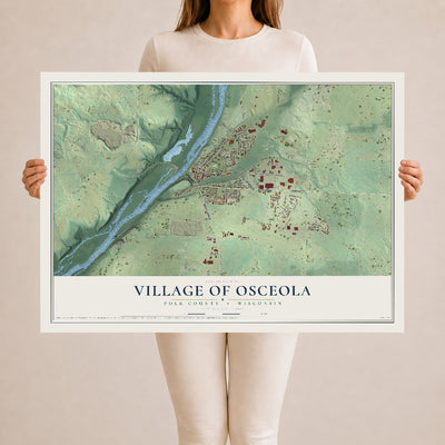 Map of Osceola, Wisconsin, 24 x 36 inch unframed archival matte print