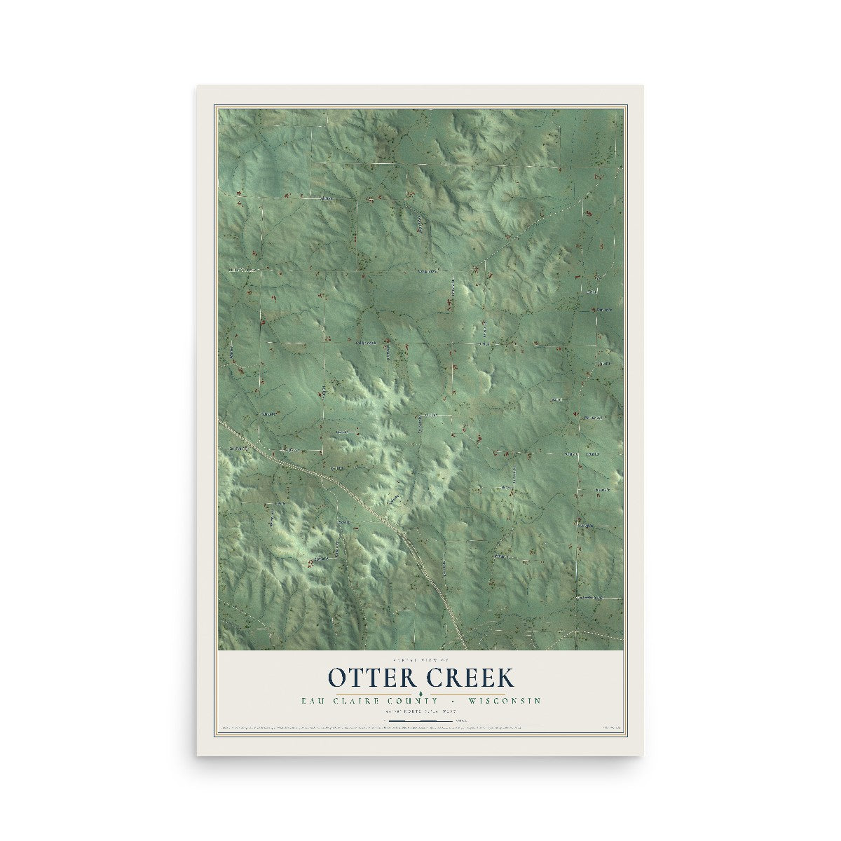 Map of Otter Creek, Eau Claire County, Wisconsin, 12 x 18 inch unframed archival matte print
