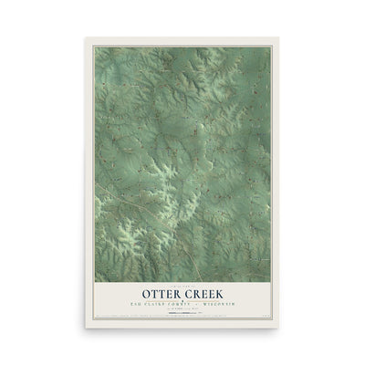 Map of Otter Creek, Eau Claire County, Wisconsin, 12 x 18 inch unframed archival matte print