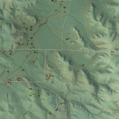 Second close-up of the map of Otter Creek, Eau Claire County, Wisconsin print showing more streets and buildings