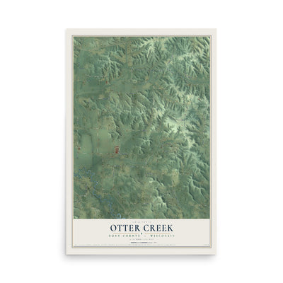 Map of Otter Creek, Dunn County, Wisconsin, 12 x 18 inch unframed archival matte print