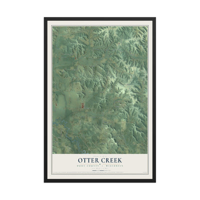 Map of Otter Creek, Dunn County, Wisconsin, 12 x 18 inch print in a black wood frame