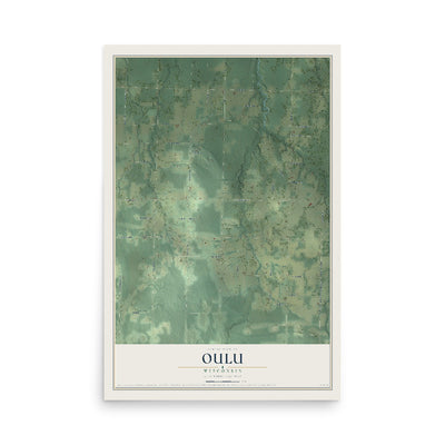 Map of Oulu, Wisconsin, 12 x 18 inch unframed archival matte print
