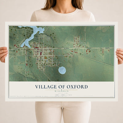 Map of Oxford, Wisconsin, 18 x 24 inch unframed archival matte print