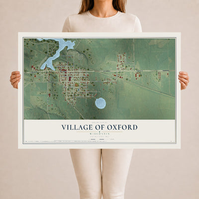 Map of Oxford, Wisconsin, 24 x 36 inch unframed archival matte print